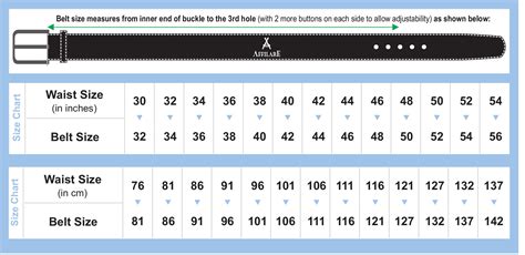 italian belt size chart